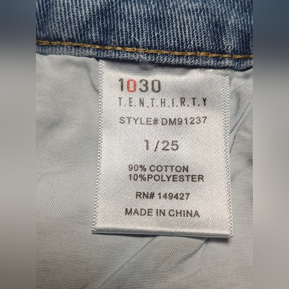 1030 T.E.N.T.H.I.R.T.Y Low Rise Wide Leg Frayed Denim Blue Jeans Size 1/25 NWT - Picture 14 of 14